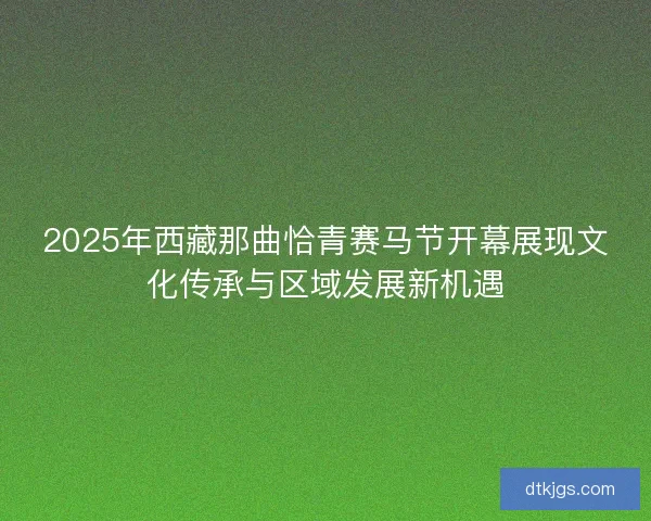 2025年西藏那曲恰青赛马节开幕展现文化传承与区域发展新机遇